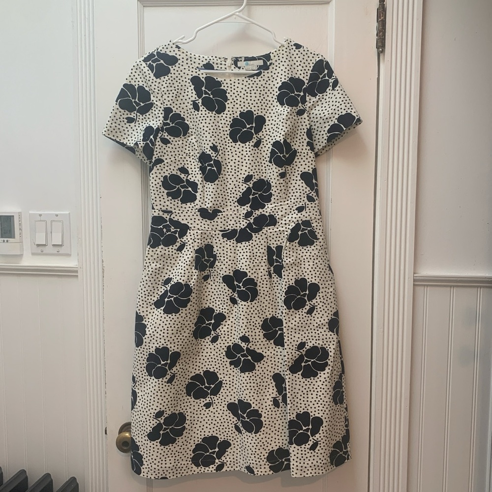 EUC Boden Sierra Primrose Midi Dress - Navy/Ivory w/ POCKETS - Picture 2 of 5